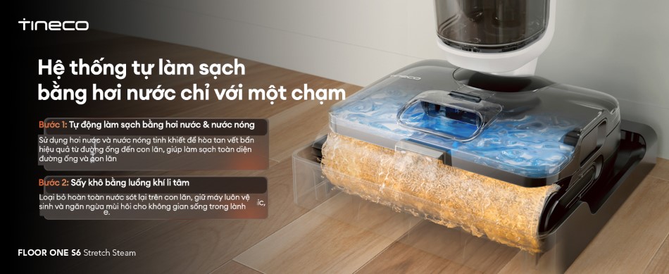 Máy hút bụi lau sàn khô ướt Tineco FLOOR ONE S6 Stretch Steam
